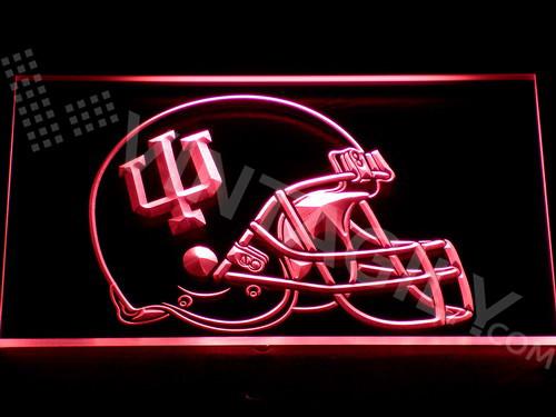 Indiana Hoosiers Helmet LED Neon Sign Electrical - Red - TheLedHeroes