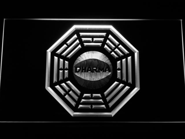 LOST Dharma Sign (2) LED Neon Sign USB - White - TheLedHeroes