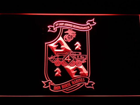 4th Light Armored Reconnaissance Battalion LED Neon Sign USB - Red - TheLedHeroes