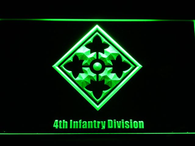 4th Infantry Division LED Neon Sign Electrical - Green - TheLedHeroes