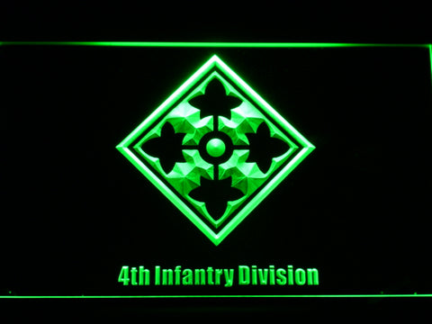 FREE 4th Infantry Division LED Sign - Green - TheLedHeroes