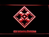 4th Infantry Division LED Neon Sign USB - Red - TheLedHeroes