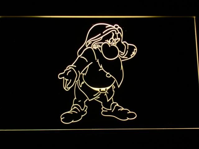 Disney Snow White and the Seven Dwarfs LED Neon Sign USB - Yellow - TheLedHeroes