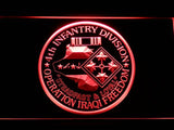 4th Infantry Division Operation Iraqi LED Neon Sign USB - Red - TheLedHeroes