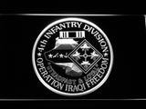 FREE 4th Infantry Division Operation Iraqi LED Sign - White - TheLedHeroes