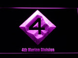 4th Marine Division LED Neon Sign USB - Purple - TheLedHeroes