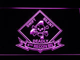 4th Reconnaissance Battalion LED Neon Sign USB - Purple - TheLedHeroes