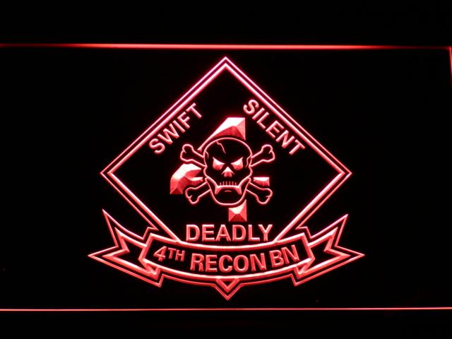 4th Reconnaissance Battalion LED Neon Sign USB - Red - TheLedHeroes