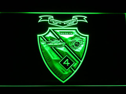 4th Tank Battalion LED Neon Sign Electrical - Green - TheLedHeroes