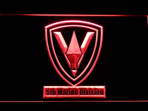 5th Marine Division LED Neon Sign USB - Red - TheLedHeroes