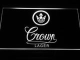 Crown Lager LED Neon Sign USB - White - TheLedHeroes