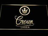 Crown Lager LED Neon Sign USB - Yellow - TheLedHeroes