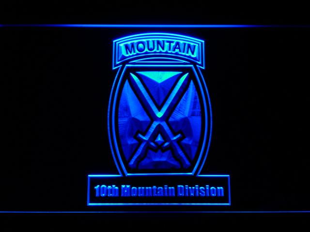 10th Mountain Division LED Neon Sign USB - Blue - TheLedHeroes