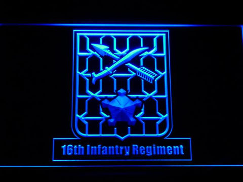 16th Infantry Regiment LED Neon Sign USB - Blue - TheLedHeroes