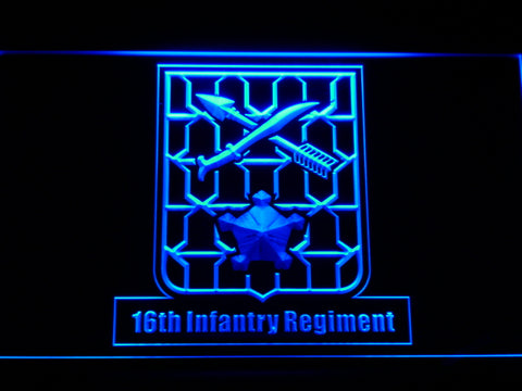 FREE 16th Infantry Regiment LED Sign - Blue - TheLedHeroes