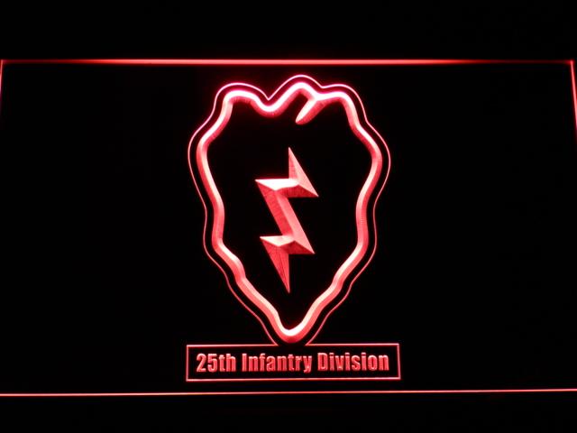 25th Infantry Regiment LED Neon Sign Electrical - Red - TheLedHeroes