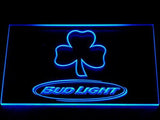Bud Light Shamrock (2) LED Neon Sign Electrical - Blue - TheLedHeroes