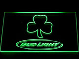 Bud Light Shamrock (2) LED Neon Sign Electrical - Green - TheLedHeroes