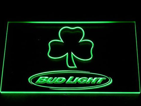 Bud Light Shamrock (2) LED Neon Sign Electrical - Green - TheLedHeroes