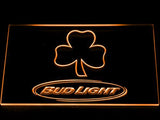 Bud Light Shamrock (2) LED Neon Sign USB - Orange - TheLedHeroes