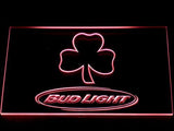 Bud Light Shamrock (2) LED Neon Sign USB - Red - TheLedHeroes
