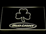 Bud Light Shamrock (2) LED Neon Sign Electrical - Yellow - TheLedHeroes