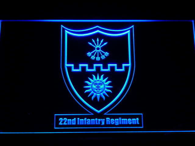 FREE 22th Infantry Regiment LED Sign - Blue - TheLedHeroes