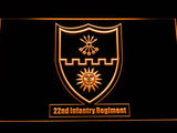 22th Infantry Regiment LED Neon Sign Electrical - Orange - TheLedHeroes