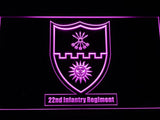 22th Infantry Regiment LED Neon Sign Electrical - Purple - TheLedHeroes