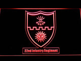 22th Infantry Regiment LED Neon Sign Electrical - Red - TheLedHeroes