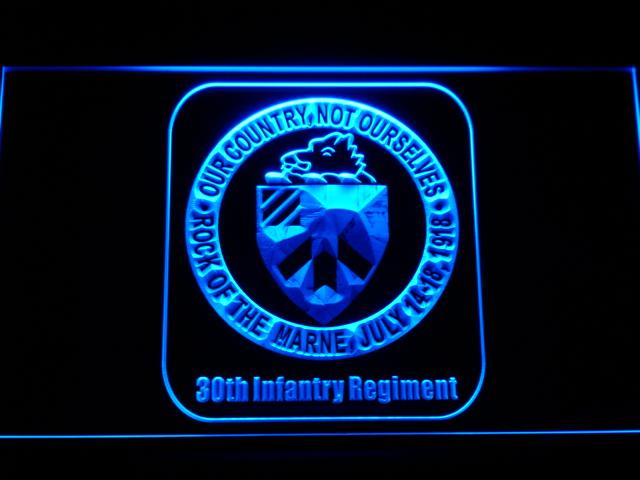 30th Infantry Regiment LED Neon Sign USB - Blue - TheLedHeroes