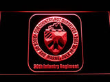 30th Infantry Regiment LED Neon Sign Electrical - Red - TheLedHeroes