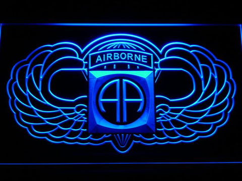 82nd Airborne Division (2) LED Neon Sign USB - Blue - TheLedHeroes