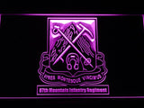 87th Mountain Infantry Regiment LED Neon Sign USB - Purple - TheLedHeroes