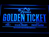 Charlie and the Chocolate Factory Golden Ticket LED Neon Sign USB - Blue - TheLedHeroes