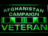 Afghanistan Campaign Veteran LED Neon Sign USB - Green - TheLedHeroes