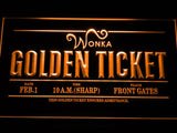 Charlie and the Chocolate Factory Golden Ticket LED Neon Sign USB - Orange - TheLedHeroes