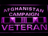 Afghanistan Campaign Veteran LED Neon Sign Electrical - Purple - TheLedHeroes