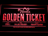 Charlie and the Chocolate Factory Golden Ticket LED Neon Sign USB - Red - TheLedHeroes