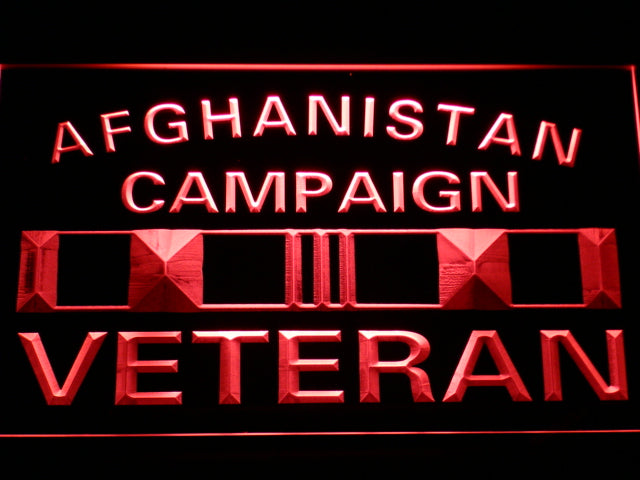 FREE Afghanistan Campaign Veteran LED Sign - Red - TheLedHeroes