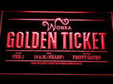 Charlie and the Chocolate Factory Golden Ticket LED Neon Sign Electrical - Red - TheLedHeroes