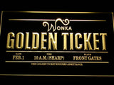 Charlie and the Chocolate Factory Golden Ticket LED Neon Sign Electrical - Yellow - TheLedHeroes