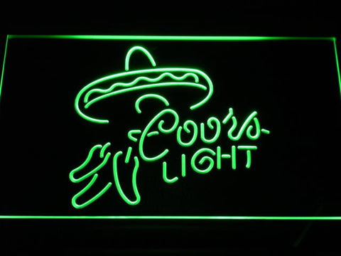 Coors Light Sombrero LED Neon Sign Electrical - Green - TheLedHeroes