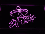 Coors Light Sombrero LED Neon Sign USB - Purple - TheLedHeroes