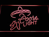 Coors Light Sombrero LED Neon Sign USB - Red - TheLedHeroes
