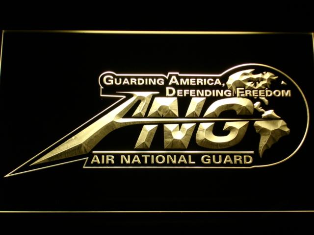 ANG Air National Guard LED Neon Sign USB - Yellow - TheLedHeroes