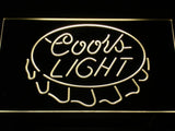 Coors Light Cap LED Neon Sign USB - Yellow - TheLedHeroes