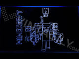 Minecraft 2 LED Neon Sign USB - Blue - TheLedHeroes
