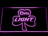 Coors Light Shamrock LED Neon Sign USB - Purple - TheLedHeroes