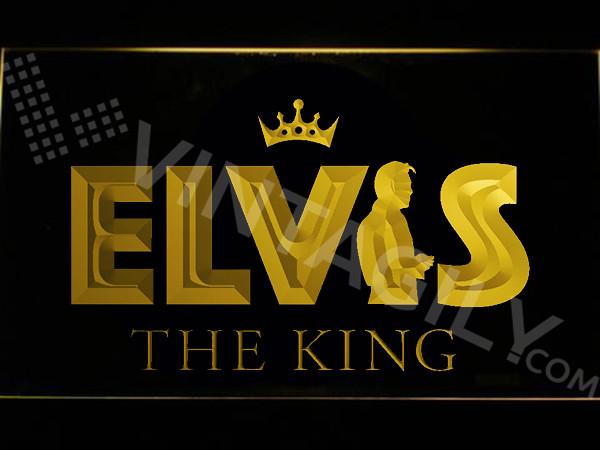 Elvis The King LED Neon Sign Electrical - Yellow - TheLedHeroes